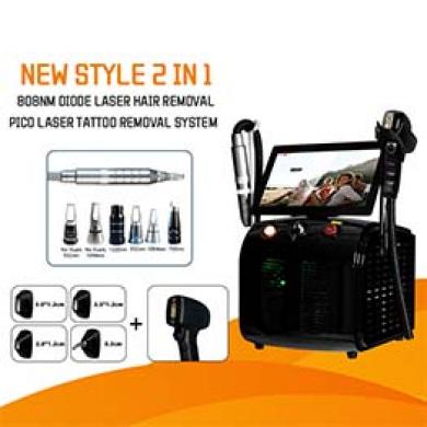 New Portable Multifunctional 2-in-1 Pico Laser Tattoo Removal and Diode Laser Hair Removal  Machine
