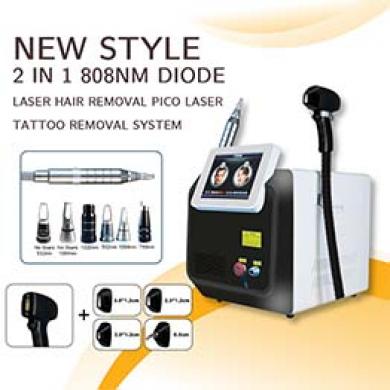 New Portable Multifunctional 2-in-1 Pico Laser Tattoo Removal and Diode Laser Hair Removal  Machine
