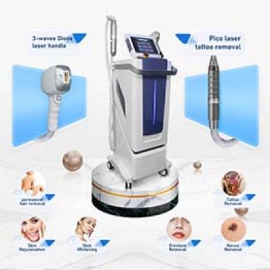 Multifunctional 2-in-1 Pico Laser Tattoo Removal and Diode Laser Hair Removal  Machine