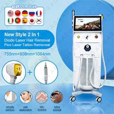 Multifunctional 2-in-1 Pico Laser Tattoo Removal and Diode Laser Hair Removal  Machine