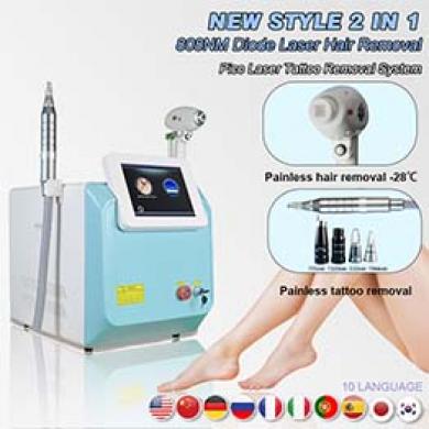 Multifunctional 2-in-1 Pico Laser Tattoo Removal and Diode Laser Hair Removal  Machine