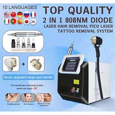 Multifunctional 2-in-1 Pico Laser Tattoo Removal and Diode Laser Hair Removal  Machine