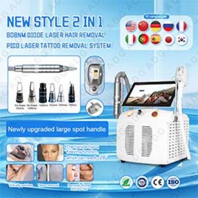 Multifunctional 2-in-1 Pico Laser Tattoo Removal and Diode Laser Hair Removal  Machine