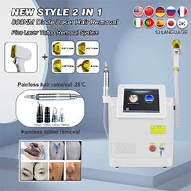 Multifunctional 2-in-1 Pico Laser Tattoo Removal and Diode Laser Hair Removal  Machine